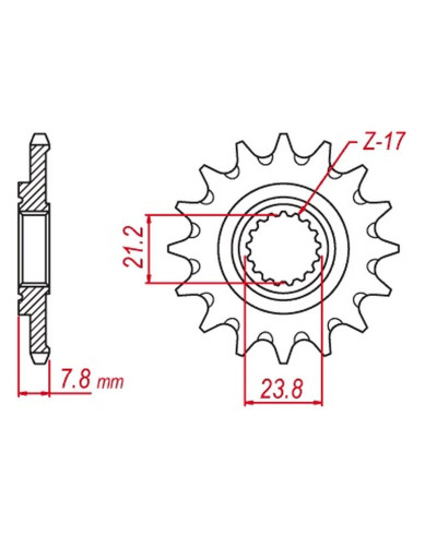 Mtx parts передня зірка hornet 2320 13 honda crf 250r '18-'23  (jtf1344.13sc) (ланцюг 520)