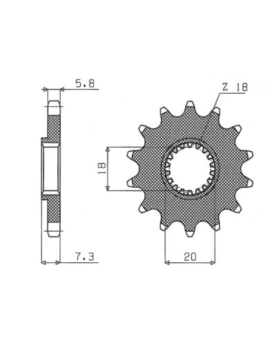 Sunstar передняя звезда 432 12 suzuki rm 125 '92-'07, rmz 250 '10-'12 (jtf427.12) (цепь 520) (43212jt)