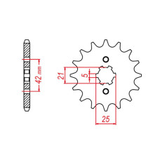 Mtx parts передня зірка 569 13 kawasaki kx 250 '87-'98, yamaha yz 250 '77-'98 (jtf569.13) (ланцюг 520)