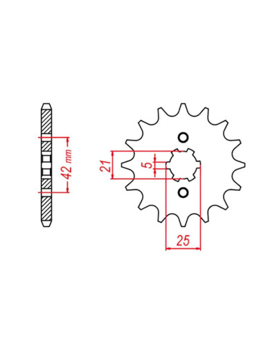 Mtx parts передня зірка 569 13 kawasaki kx 250 '87-'98, yamaha yz 250 '77-'98 (jtf569.13) (ланцюг 520)