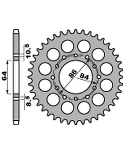 Pbr задняя звезда 814 41 c45 suzuki gt 380 '73-'78, gt 550 '74-'77, gs 400 '77-'80 (jtr814.41) (цепь 530)