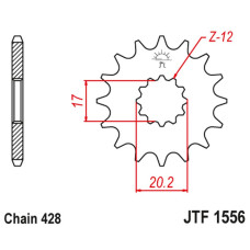 Jt передня зірка 2064 13 yamaha tzr 50 (spain) (206413jt) (ланцюг 428) 