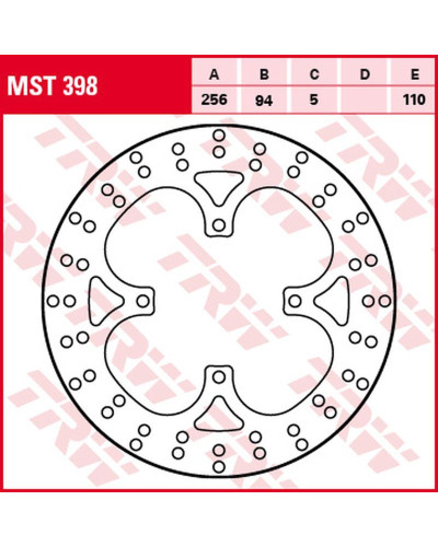 Trw zf гальмівний диск зад honda vfr 750f '90-'97, vfr 800 '02-'09 (256x94x5mm)