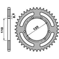 Pbr задняя звезда 4362 54 f suzuki rmx 50 97-03 (+4) (jtr799.54) (цепь 420)