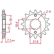 Mtx parts передня зірка hornet 2260 14 (2160 14) suzuki rmz 450 '13-'20  (jtf1443.14sc) (ланцюг 520)