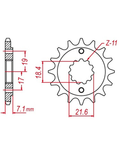 Mtx parts передня зірка hornet 2260 14 (2160 14) suzuki rmz 450 '13-'20  (jtf1443.14sc) (ланцюг 520)