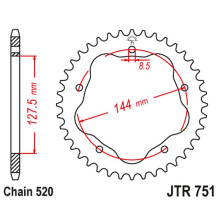 Jt задня зірка 4320m 38 ducati 950 hypermotard '19-20, 800 monster '05-07, 748 biposto '95-03, (адаптер jta750b) (4320m38jt) (ланцюг 520)