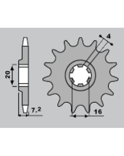 S передняя звезда 413 14 suzuki rmx 50 '97-'03, ts 50w '83-'93, tsx 50 '84-'00 (jtf413.14)