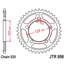 Jt задня зірка 4508 41 ktm 950/990/1190 rc8 /duke/ supermoto (450841jtzbk) (ланцюг 525) 