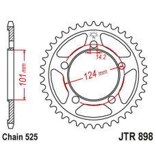 Jt задняя звезда 4508 41 ktm 950/990/1190 rc8 /duke/ supermoto (450841jtzbk) (цепь 525)