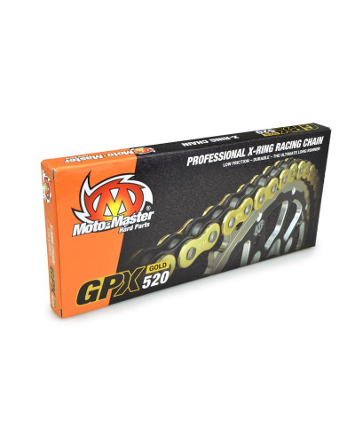 Moto-master ланцюг привідний gpx-520g professional motocross / эндуро racing x-ring chain золотий (120 звено, застібка в наборе)