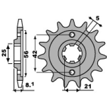 Pbr передня зірка 581 14 18nc yamaha tt 350`86-99 (ланцюг 520)