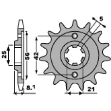 Pbr передня зірка 581 14 18nc yamaha tt 350`86-99 (ланцюг 520)