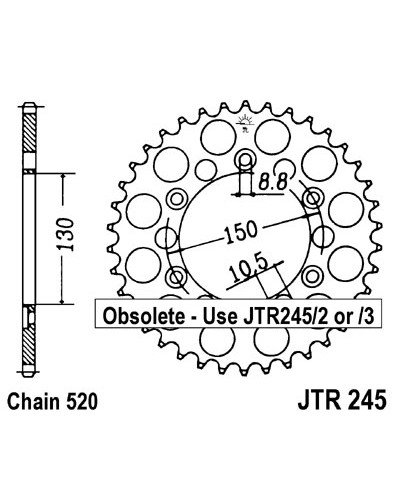 Jt задняя звезда 270 52 hoda xl /xr(27052jt) (цепь 520)