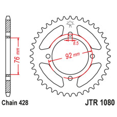 Jt задняя звезда thumpstar pit bikes all 100cc+; x-sport pit bikes all 100cc+ (jtr1080,39) (цепь 428)