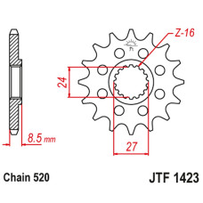 Jt передняя звезда 2192 17 suzuki gsxr 1000 '09-16' (219217jt) (цепь 520)
