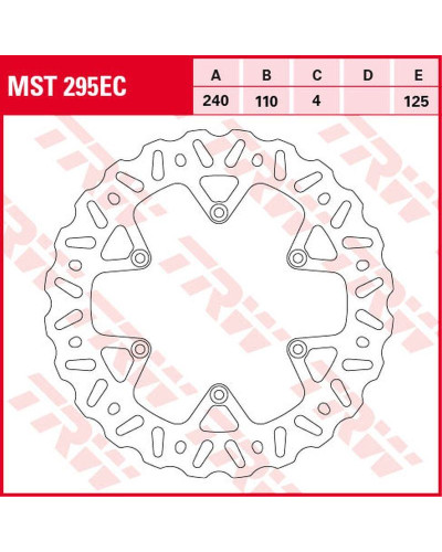 Trw zf гальмівний диск зад beta rr 250/300/350 '13-, rr 390/430/480 '15-, rr 400/450/498 '12-'14 (240x110x4mm) 