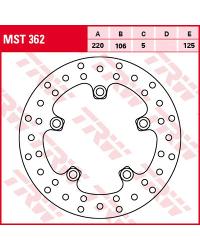 Trw zf гальмівний диск зад yamaha yzf r6 '03-, mt-10 '16-, yzf r1 '03-, (220x106x5mm) (ng903;ng903x)