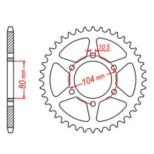 Mtx parts задняя звезда 478 43 kawasaki zx6r '05-'17, z 750 (47843jt) (цепь 520)