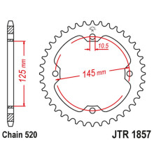 Jt задняя звезда 4588 45 yamaha yfz 450r '09-19, yfm 250/350/450/700 raptor (458845jt) (цепь 520) 85742jt