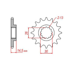 Mtx parts передняя звезда 340 13 honda cr 125 '87-'03 (jtf326.13) (цепь 520)
