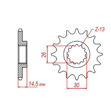 Mtx parts передня зірка 340 13 honda cr 125 '87-'03 (jtf326.13) (ланцюг 520)