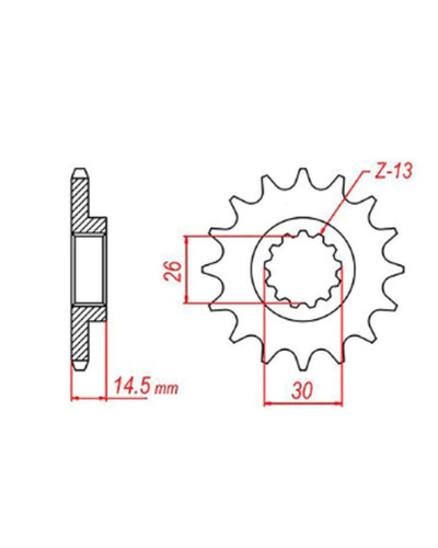 Mtx parts передня зірка 340 13 honda cr 125 '87-'03 (jtf326.13) (ланцюг 520)