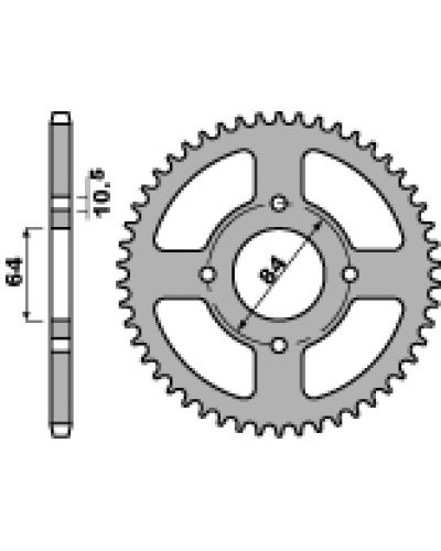 Pbr задня зірка 4302 43 c45 suzuki lt/ltz, van van rv 200 '16-'19 (jtr1826.43) (ланцюг 520)