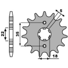Pbr передня зірка 2053 13 18nc yamaha tw 125`99-`04 (jtf1559.13) (ланцюг 428)