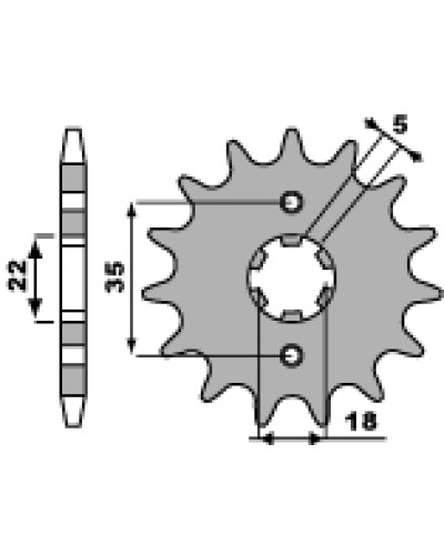 Pbr передня зірка 2053 13 18nc yamaha tw 125`99-`04 (jtf1559.13) (ланцюг 428)
