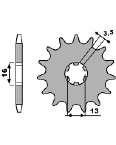 Pbr передняя звезда 415 12 18nc yamaha rd 50 mx (цепь 420)