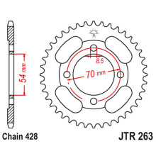Jt задня зірка 263 36 honda ct 100 '86-94'; peugeot 110 vox '13', kymco 110/125/150 (26336jt) (ланцюг428) 