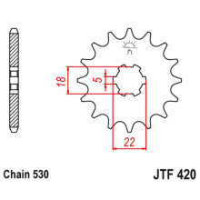 Jt передня зірка 420 15 suzuki gt 500 '75-78', t500 '68-75' (42015jt) (ланцюг 530) 