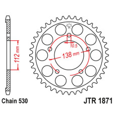 Jt задняя звезда 4448 50 yamaha r6 '99-'02 (444850jt) (цепь 530)
