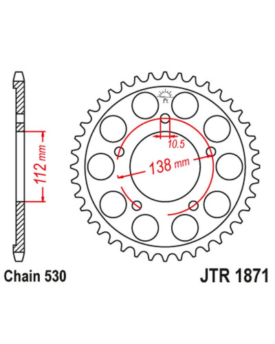 Jt задняя звезда 4448 50 yamaha r6 '99-'02 (444850jt) (цепь 530)