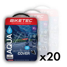 Biketec пакет 20 шт. водонепроникних чохлів aquatec для мотоцикла з місцем для центрального кофраколір: чорний/сірийрозмір: m