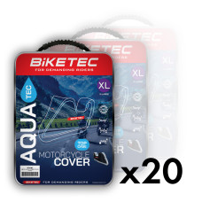 Biketec пакет 20 шт. водонепроникных чохлов aquatec для мотоцикла с местом для центрального кейса, цвет черный/серый, размер xxl