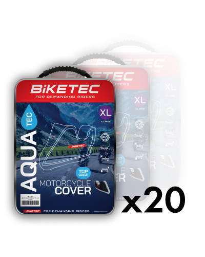 Biketec пакет 20 шт. водонепроникних чохлів aquatec для мотоцикла з місцем для центрального кофраколір: чорний/сірийрозмір: m
