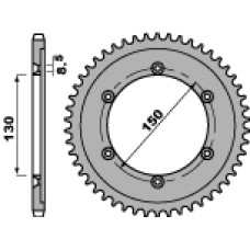 Pbr задня зірка 4374 54 c45 honda xlr 125 (98-02) (jtr1249.54) (ланцюг 428)