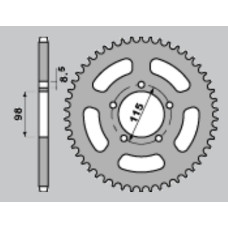 Pbr задня зірка 893 60 c45 ktm sx 60/65 (ланцюг420) (jtr894.60)