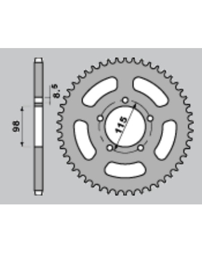Pbr задня зірка 893 60 c45 ktm sx 60/65 (ланцюг420) (jtr894.60)