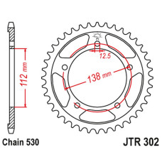 Jt задняя звезда 408 44 honda cbr 1100 xx '97-'07 (sc35) (40844jt) (цепь 530) черный