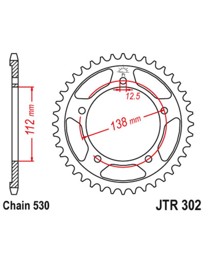 Jt задняя звезда 408 44 honda cbr 1100 xx '97-'07 (sc35) (40844jt) (цепь 530) черный