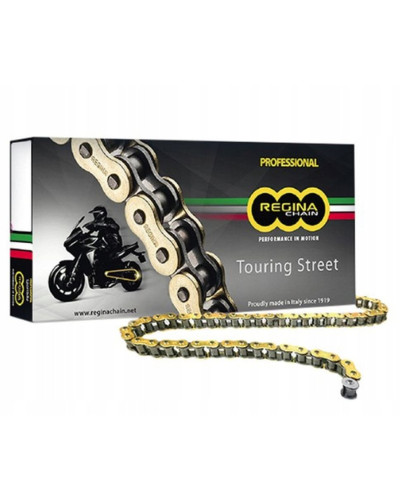 Regina цепь приводная 520zrt (112звено) z-ring touring-street do 750 ccm золотая (застежка + заклепка) (135zrt/1004)