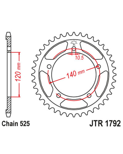 Jt задняя звезда 4398 43 suzuki gsr 750 '11-'19, gsxr 750 '00-'03, dl 1000 '15-'16, gsx 750s '15-'16 (439843jt) (цепь