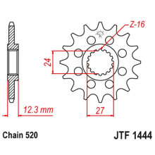 Jt передня зірка 2310 16 suzuki gsxr 1000 '17-20' (231016jt) (ланцюг 520) 