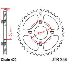 Jt задняя звезда 261 36 honda atc/trx 70 '82-87' xl/xr 75/80 '74-84' (26136jt) (цепь420)
