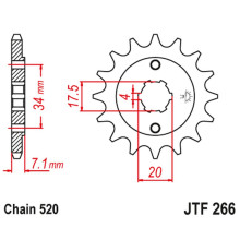Jt передняя звезда 266 14 honda cr 125 '79-'85 (26614jt) (цепь 520)