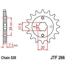 Jt передняя звезда 266 14 honda cr 125 '79-'85 (26614jt) (цепь 520)