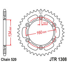 Jt задня зірка 4400 40 honda cbr 600f '01-20', cbr 900 rr '00-03', cbr 1000 rr '04-20', vtr 1000 sp1/sp2 '00-06' (440040jt) (ланцюг520) 